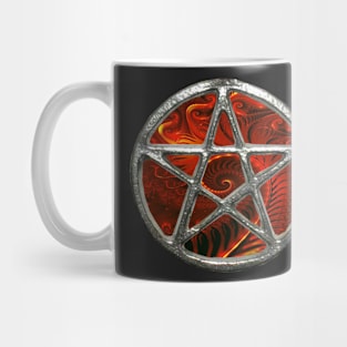 Fire Fractal Pentagram Pentacle Wicca Mug